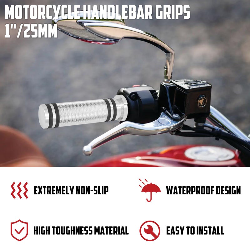 HDBUBALUS Motorcycle 1" Hand Grips Handlebar Grips Fit for Harley Sportster Touring Dyna Softail Custom 1 Pair - Image 3